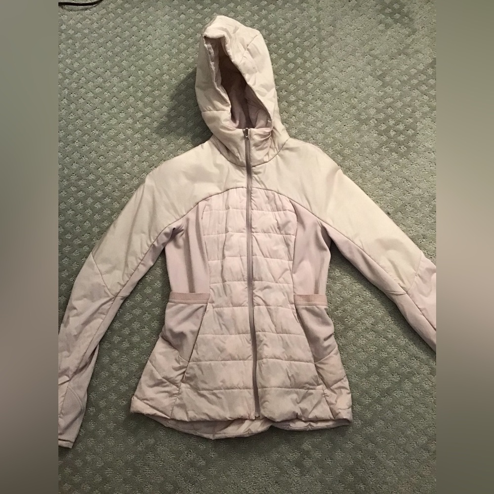 Lululemon, “Down For It All” jacket in blush pink color